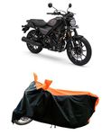 ROMEIZ All Weather Bike Cover For Harley Davidson X440 Bike Cover With Water-Resistant And Dust Proof Premium 190T Fabric_Orange Stripe