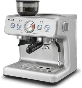 Gevi [2024 Upgraded Dual Boiler Espresso Machine EzBru 2000 | 58mm Grouphead | Barista Level Steam Wand | Built-in Grinder With 31 Size Settings | Full Stainless Steel Housing | Sterling Silver