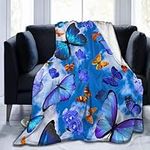 SJSXWQN Blanket Blue Butterfly Thro