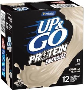 Sanitarium Up and Go Energize Vanilla Flavour Liquid Breakfast 250 ml (Pack of 12)