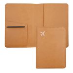 Deziliao Passport and Vaccine Card Holder Combo, PU Leather Passport Holder with Vaccine Card Slot, Passport Wallet for Men and Women, Brown, Minimalist