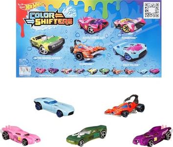 Hot Wheels Color Shifters Toy Cars 5-Pack, Set of 5 1:64 Scale Vehicles that Change Color in Cold or Warm Water (Styles May Vary) (Amazon Exclusive)