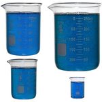 Glass Beaker Set - 3 Sizes - 50, 100 and 250ml, Karter Scientific 214T2