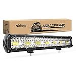 Nilight 18024C-A 420W 20Inch Triple Row Flood Spot Combo 42000LM Bar Driving Boat Led Off Road Lights for Trucks, 2 Years Warranty, White