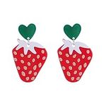Acrylic Strawberry Dangle Earrings 