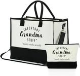 Grandma Gifts Grandma Appreciation Tote Bag & Makeup Bag Grandmother Gifts from Granddaughter Cosmetic Bag Presents for Grandma Women Mimi Nana Canvas Bag for Party Birthday Retirement Mothers Day