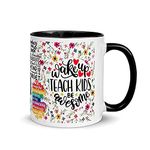 TAJNAN Wake Up Teach Kids Be Awesome Printed Coffee Mug (350ml,Multicolor) - Best Gift for Valentines