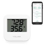 Smart Temperature Humidity Sensor Works w/ Alexa IFTTT, 1/4 Mile Super Long Range Wireless Digital Hygrometer Indoor Thermometer Humidity Meter Temperature Humidity Monitor Sensor -YoLink Hub Required