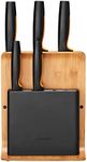 Fiskars Bamboo Design Knife Block with 5 Knives, Functional Form, Including Vegetable Knife, Tomato Knife, Santoku Chef's Knife, Chef's Knife and Bread Knife, Bamboo/Plastic, 1057552