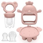 CLDY Baby Fruit Food Feeder & Mini Freezer Tray Combo, 4 Month+, Breastmilk Popsicle Freezer Molds for Baby Cooling Relief, BPA Free Silicone Feeder for Toddler Teething & Infant Self Feeding