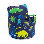 Ready Steady Bed Kids Toddler Armchair | Comfy Children Furniture | Soft Child Safe Seat Playroom Sofa | Ergonomically Designed Bean Bag Chair (Dinosaurs)