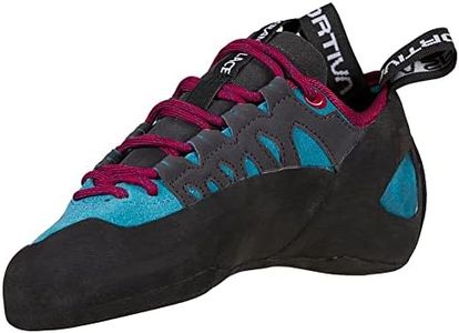 La Sportiva Womens Tarantulace Rock Climbing Shoes, Topaz/Red Plum, 7