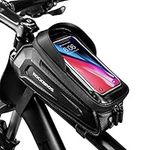 ROCKBROS Bike Phone Bag Bicycle Front Frame Bag Waterproof Top Tube Handlebar Bag Bike Phone Mount Bag EVA Cycling Accessories Pouch for iPhone 13 12 11 Below 6.8”