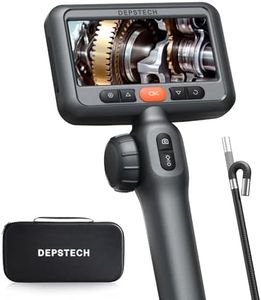 DEPSTECH 210° Two-Way Articulating Borescope Tool, Industrial Endoscope Camera with Lights, 0.24in Slim Probe, 5ft Waterproof Flexible Snake Tube,Video Inspection Scope Camera for Automotive Mechanics