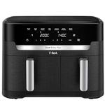 T-fal Dual Easy Fry XXL Air Fryer 7-in-1, with 2 Baskets, 11.6 Qt total, Dual Air fryer, Air Fry, Extra Crisp, Roast, Bake, Reheat, Dehydrate, Sync Mode, Dishwasher Safe Baskets, Black