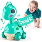 hahaland Baby Crawling dinosaur toys for boys Baby Toys Musical Light Interactive Walking Sensory Toys Sound Toys Birthday Present Gifts for Kids Toddler Age 0-6 months 1 2 3 Years Old (Green)