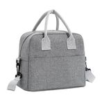 BLUE BEADS Thermal Insulated Travel Lunch Bags for Diwali Gift Item for Men Women Work, Student Kids to School Leak-Proof Hot Cold Lunch Bag Reusable Tote Bag with Aluminium Inner Foil (1 Pcs) Grey