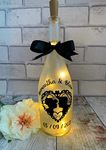 Personalised Wedding Gift, Anniversary Present for Couple, Custom Message Light Up Bottle, Vow Renewal Decorations, Personal Wedding Ornament for Friends, Wedding Gift ideas, Keepsake Ornament Lamp