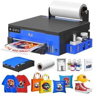 DXZ DTF Printer with Film Cutter,8.3'' A4 Apparel Printer T-Shirt Printing,XP600 Printhead Doubled Printing Speed VS L1800 and L805,White Stirring System, Multi-Fabric Compatible,2-Year Ink Included