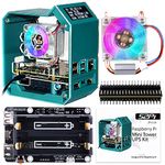 GeeekPi Case for Raspberry Pi 4, Mini Tower Case with ICE Tower Cooler for Raspberry Pi 4, with UPS Plus Hat, 0.96 inch OLED Display, GPIO 1 to 2 Expansion Board for Raspberry Pi 4 Model B