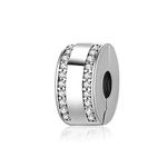 Stopper Charm 925 Sterling Silver Clip Charm Lock Stopper Charm Spacer Charm for Pandora Bracelet (Silver 1)