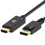 Rankie DisplayPort (DP) to HDMI Cable, 4K Resolution Ready, 1.8 m (Black)