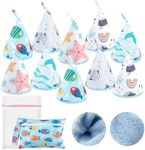YSSPPOY 10 Pcs Coral Velvet Peepeeteepe Baby Boy with Storage Bag & Laundry Bag, Strong Water Absorption Pee Peep Teepee for Baby Boy, Reusable Pee Covers for New Parents Gift