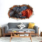 GADGETSWRAP Wall Décor Decal Mural Broken Wall Style - Bull vs Bear