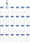 otwooi 2ml Sealed Empty Vials for Injection, Transparent Glass Vials Self-Healing Injection Port, Liquid Sample Storage Vial with Caps(50pcs)