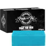 Fresh and Fly Men's Soap Bar for Face, Body, Hair 300g - 4X Bigger 4X Longer - Handmade, Natural Soap Bar - Organic, Moisturizing, and Cleansing Formula for Dry Skin (Patchouli Scent)