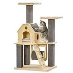 PawHut Cozy-House Cat Tree for Indo
