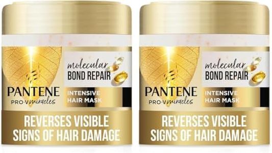 Pantene Molecular Bond Repair Intensive Hair Mask with Biotin 300ml. Pro-V Concentrated Formula for Extremely Dry Damaged Hair. Leaves Hair Visibly Healthier, Strengthened and Regenerated (Pack of 2)