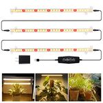 GYTF LED Grow Light Strips, 3500K 90-Bulb Full Spectrum Dimmable Plant Growing Lamp Bars with Auto ON/Off Timer for Indoor Plants Succulents Seeds Starting Hydroponics, Extendable Design