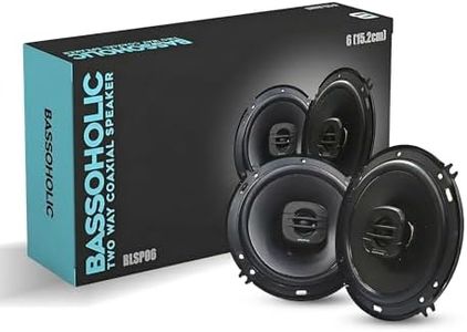 BASSOHOLIC BLSP06 6 inch 2-Way Coaxial Car Speakers | High Bass with Imported Rubber Edge Cone | Powerful Sound & Crystal-Clear Treble | Universal Fit for Cars, SUVs & Trucks
