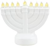 Mud Pie Light Up Menorah Table SITTERS, White