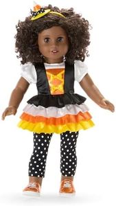 American Girl Trick-or-Treat Candy Halloween Costume for 18 inch Doll Clothes with Polka-dot Leggings, 4 pcs, Ages 6+