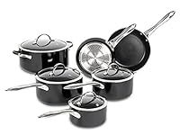 Lagostina Classic Provence 10 pc Cookware Set, Multi-Coat Non-Stick, Commercial Capsule Base Technology, Includes Saucepans, Saucepot, Dutch Oven, Skillets and Covers, Induction Safe, Black