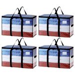 TAILI 4 Pack Extra Large Moving Bags, Clear Heavy Duty Totes For Storage, Wrap Around Handles, Storage Bags for Space Saving Moving Storage, Alternative to Moving Boxes