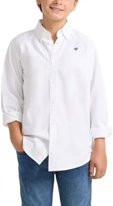 SILBON Camisa Sport Kids Clásica Oxford Blanca Manga Larga para Niños Talla 14