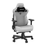 Anda Seat Kaiser 3 Large Gaming Chair for Adults - Ergonomic Gray Fabric Gaming Seat with Lumbar Support, Comfortable Office Chairs with Neck Support - Heavy Duty Wide Computer Seat