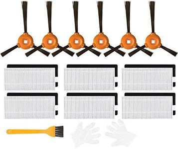Replacement Parts (New Version) for EcoVacs Deebot 500, Deebot 600, Deebot 601, Deebot 711, Deebot N79W, Deebot N79W Plus, Kit DO3GKTA, 6 Brushes + 6 Filters, 6 Brushes + 6 Filters