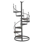 European Style Decorative Plant Shelf Iron European Plant Rack Metal Spiral Staircase Design Display Holders Multifuctional Wrought Iron Plant Rack Easy to Install for Balcony