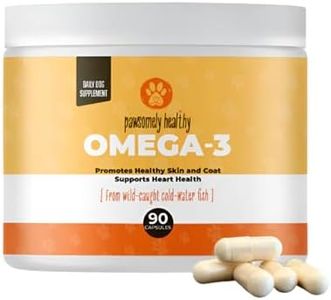 Omega-3 Fish Oil for Dogs by Pawsomely Healthy - High in EPA, DHA - Allergies, Itching, Shedding - Supports Immune System, Skin, Coat, Heart, Joints - 90 Powder Capsules