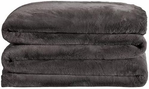 UnHide Cuddle Puddle - Faux Fur Blanket - Oversized, Lightweight, Extra Soft Blanket - Machine Washable - Add a Layer of Softness to Any Bed or Couch - 100” x 100” - Charcoal Charlie