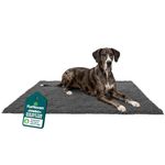 Furhaven Pet Bed Mat for Dogs and Cats - Muddy Paws Absorbent Chenille Shammy Bath Towel and Food Mat Rug, Charcoal (Gray), Jumbo Plus