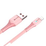 TELEPORT Silicon Braided USB Data Sync & 3A Charging Cable for iPhones, iPad Air, iPad Mini, iPod Nano and iPod Touch (1 Mtr Pack of 1, Pink)