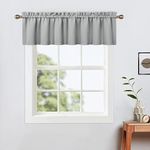 LinTimes Valance Kitchen Curtains,52 x 15 inch Long,Light Grey Wine,Rod Pocket Short Blackout Curtain for Small Windows,Thermal Window Treatment and Room Darkening Cafe Curtain