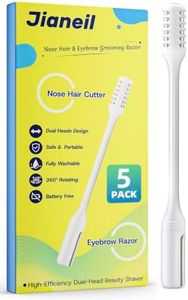 5PCS Nose Hair Cutter & Eyebrow Razor, 2-in-1 Hair Trimming Tool for Nasal Hair & Eyebrow Trimming, Double-Sided Nose Hair Trimmer, Facial Razor for Men and Women, Easy Cleaning, Compact for Travel