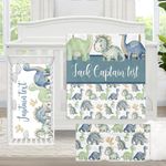 KAINSY Personalized Crib Bedding Set, 3 Pcs Custom Baby Crib Sets with Baby Name, Dinosaur World Bedding Set, Baby Bedding Crib Sets for Baby Boy Girl, Customized Gifts for Toddlers Kids Infants