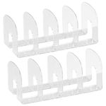 SAYEEC Acrylic File Sorter Clear Purse Handbag Organizer Clutch Divider Thickened Desk Book Holder Desktop Folder Binder Organizer Magazine Rack for Mail Letter Paper Electronics (4 Sections, 2 Pack)